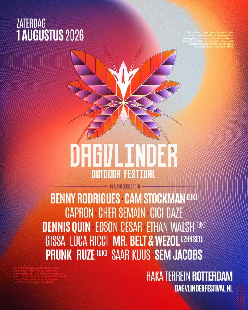 Lees meer over het artikel DAGVLINDER OUTDOOR 2026 – LINE-UP RELEASE